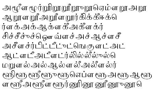 TSCVerdana Tamil Font